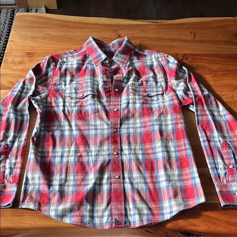 Untuckit Heritage Plaid Wrinkle Free Button-Up Cotton Shirt Slim fit Men’s Lrg